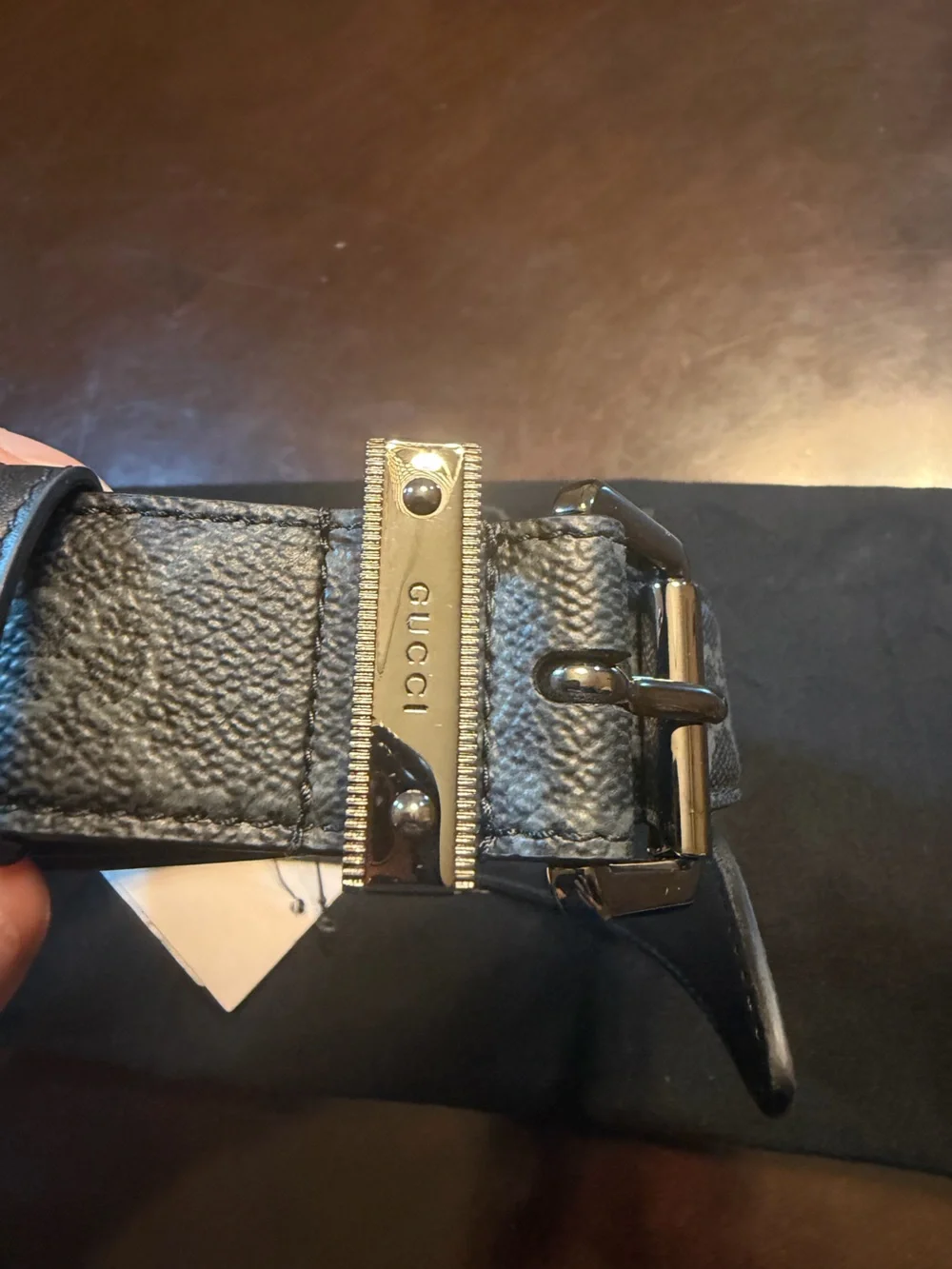 New Authentic Gucci GG Supreme Logo Belt Black Size 44 / 110 cm Waist 40 - 44